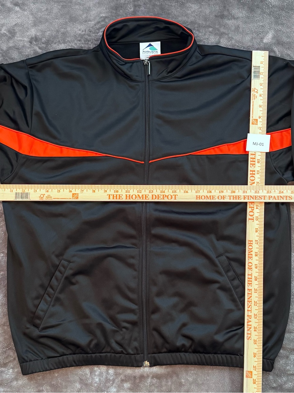 Augusta Sportswear Black and Red Zip-Front Windbreaker
